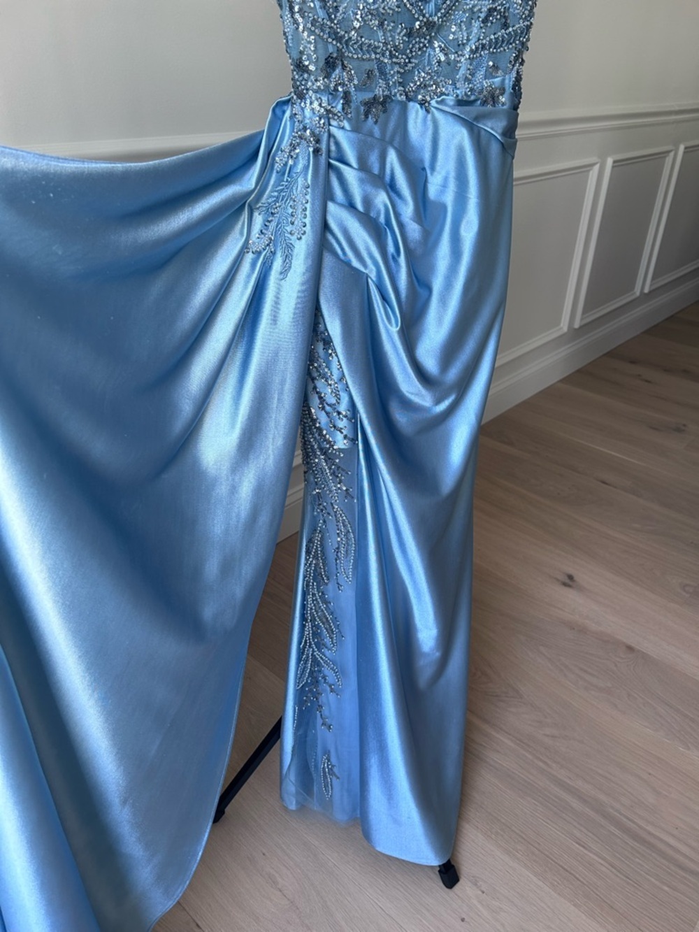 Blue Satin DRESS / BRIDESMAID DRESS / EVENING DRESS - Picture 8 of 10